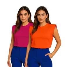 Kit 2 Blusas Feminina Minimalista Muscle Tee Básica Viscolycra Premium Luxo Modinhas Moda Evangélica