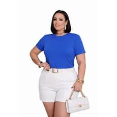 Blusa Plus Size G1 G2 G3 Feminina Soltinha Básica Malha Leve Conforto Lava Fácil Moda Maior Casual