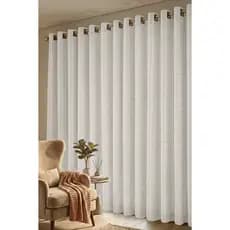 Cortina 5,00x2,80 Microfibra C/voil Xadrez Quarto Ou Sala