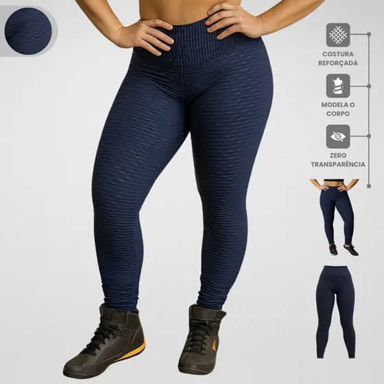 Calça Legging Bolha Texturizada Fitness Confortável Flocada Roupa Feminina Academia