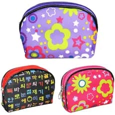 PORTA MOEDAS / NIQUEL MEIA LUA ESTAMPAS 12X9,5X4CM SORTIDAS COM ZIPER
