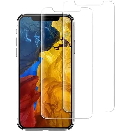 Película protetora de tela extrema para iPhone 8/7 de vidro temperado, pacote com 2 películas de vidro temperado 9H de rigidez antirriscos, película sem bolhas, iPhone X/XS, 5.8''-Clear