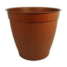 VASO REDONDO RATTAN ESTILO VIME COM BORDA RETA TELHA CERAMICO 21L 32X36CM DE Ø DE PLASTICO