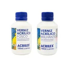 Verniz Acrílico Fosco E Brilhante 100ml Acrilex Kit 2 Un