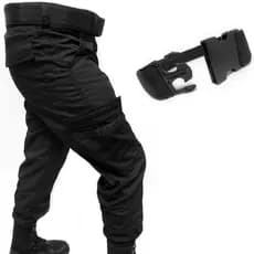 Calça Tática Rip Stop Preta + Cinto Operacional Nylon Militar Segurança Trilha Camping Botaparanda