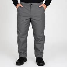 Calça Brim Cinza Profissional Uniforme Trabalho Mecânico Industrial Serviços Gerais Resistente