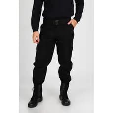 Coturno Militar Couro Legítimo-Calça Tática Rip Stop Profissional Masculina Uniforme Farda Preta 6 Bolsos