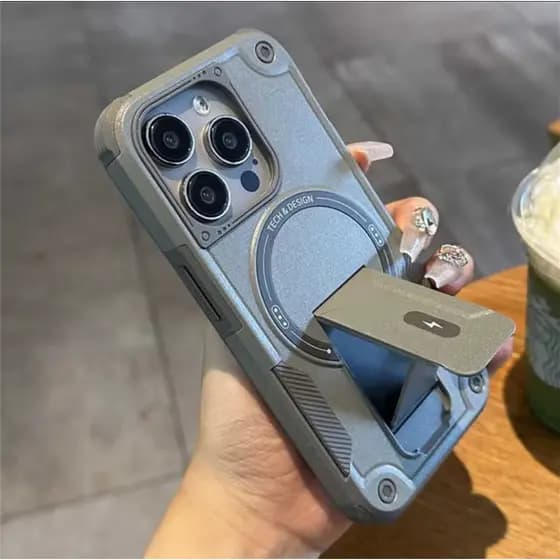 Capa Capinha Case Magsafe e suporte para iPhone 11 / iPhone 12 / iPhone 12 Pro / iPhone 12 Pro Max anti shock milita