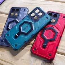 Capa capinha anti impacto silicone com Suporte Giratório 360° para Xiaomi Redmi 15C 4G / Redmi 15 / Poco C85