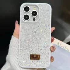 Capa Capinha para IPhone 11 / 12 / 13 / 14 / 15 / 16 / 17  Premium com  Pedras De Strass Aveludadas
