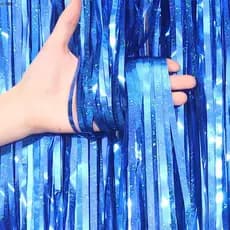 Cortina Metalizada Franja Metálica 2x1m Para Decoração De Festa Cores Holografico