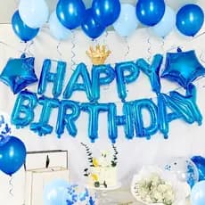 Kit Balão Metalizado Frase Happy Birthday Dourado e 2 Estrelas(Com /Sem)  40cm Decoração Festa Aniversário
