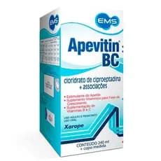 Apevitin 240mL liquido estima apetite criança adulto infantil vitaminas e minerais crescimento