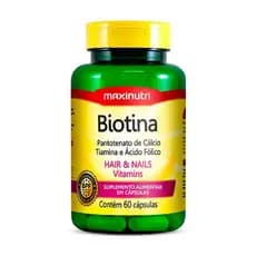 Biotina Vitamina Cabelos Unhas C/60 cresce cabelo fortalece brilho saúde