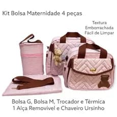 Bolsa Maternidade Rosa Feminina Bebê Nenê Lançamento