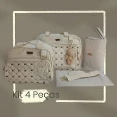Kit Bolsa Maternidade Urso Unissex Cinza Bebê Enxoval recém nascido