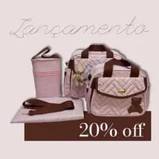 Lançamento Kit Bebê Menina Feminino Bolsa maternidade  Rosa com Caramelo