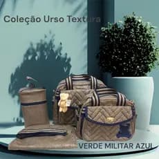 Bolsa Mala Maternidade Menino Bebê Nenê  Mamãe Promoção Chá de Bebê Verde Militar com Azul Marinho