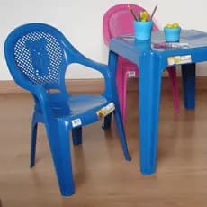 Mobiliario Infantil Mesa e Cadeira Infantil Azul Rosa Monte Seu Kit Mesinha Estudo Alimentação e Diversão Envio Imediato