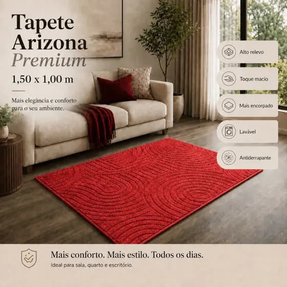 Tapete Sala Bordô 1,50X1,00 Alto Relevo Premium Macio Antiderrapante Quarto Escritório