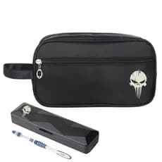 Nécessaire Premium Executiva Caveira  Nylon Com Porta Escova