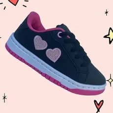 Tênis Infantil Feminino Costurado Menina Love Glitter Barato Escolar para Festas e Passeios