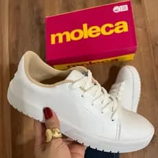 Tênis Branco Feminino Casual Moleca leve e Confortável Original