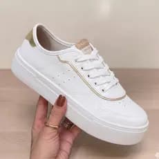 Tênis Plataforma Feminino Moleca Casual Branco Preto Confortável Solado Alto Antiderrapante Original
