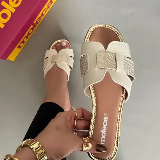 Sandália Feminina Rasteirinha Moleca Original Promoção