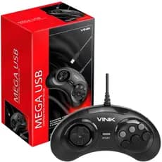 Controle PC USB Modelo Mega Drive / Genesis 6 Botões - Vinik - Joystick Joypad / Sistema Retrogaming