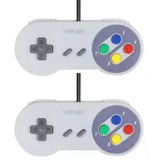 Kit 2 Controle PC USB Modelo Super Famicom / Super Nintendo SNES Vinik Joystick Joypad Retrogaming