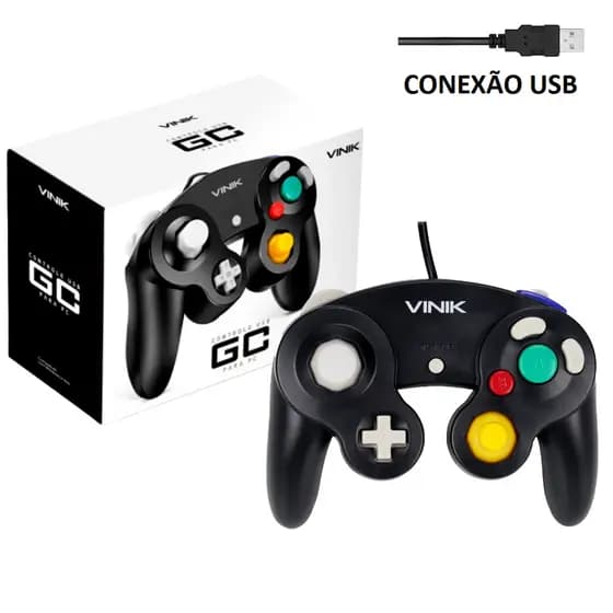 Controle PC USB Modelo Game Cube - Vinik - Joystick Joypad Gamepad / Sistema Retrogaming