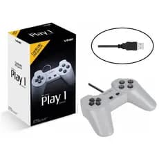 Controle PC USB Modelo Play1 / PSONE - Vinik - Joystick Joypad / Sistema Retrogaming - Cor Cinza
