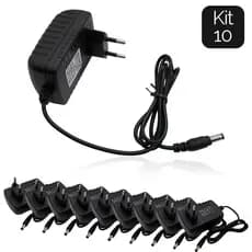 Kit 10 Fonte 12v 2A Conector P4 Bivolt Automatica 110v / 220V  Estabilizada P/ CFTV / Fita Led 5050 / Som / Camera