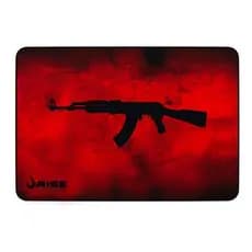 Mouse Pad Grande Gamer Rise Mode Gaming Ak47 De Fibra Emborrachado 290mm X 420mm X 3mm Vermelho / Preto
