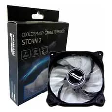 Cooler Fan Ventoinha p/ Gabinete 120mm 12cm 33 Led Branco Mymax Storm II