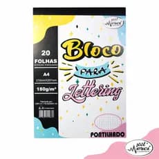 Bloco para Lettering tamanho A4 20 folhas branca pontilhadas - 180g/m²