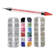 Kit 3 Estojo Strass Furta Cor Prata Colorido + Caneta Strass