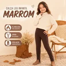 Calça Legging Montaria Infantil Feminina Flanelada Preta com Zíper | Inverno Confortável Menina Tam 4 ao 10
