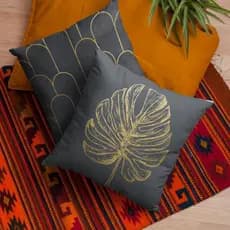 2 Almofadas cheias estampadas 43x43cm para decorar seu ambiente sala quarto escritório costela de adão