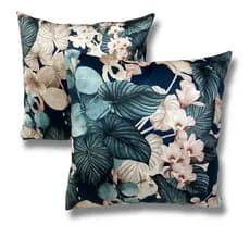 2 Capas de almofadas veludo e linho 45x45cm decorativa para ambientes casa e decoração