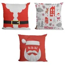 Kit 3 Capas De Almofadas Decorativas Natalina