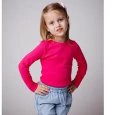Blusa Feminina Infantil 1 ao 3 Manga Longa