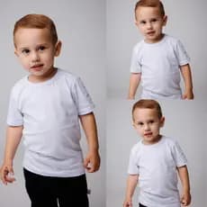 Kit com 3 Camisetas Meia Malha de 100% Algodão Unissex Escolar - 1 ao 12
