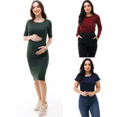 Kit com 2 Blusas 1 Vestido amamentação