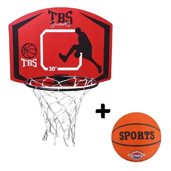 Kit Tabela Basquete À Prova D´água Aro 41cm C/ Rede E Bola Tamanho Oficial