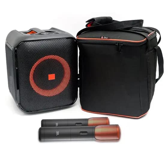 Case Bolsa Para Jbl Partybox Encore Com Espaço para 2 Microfones Acolchoada Proteção Máxima