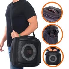 Bolsa Case Para Jbl Partybox Encore 2 Impermeável Acolchoada Com Aberturas e Bolso Para Microfones