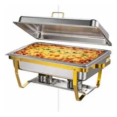 Rechaud Inox Retangular Banho Maria Cuba 11L Buffet Festa Aço Inoxidável Self Service GN 1/1
