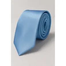Gravatas Azul Serenity Social Cetim Semi Slim para Padrinhos Casamento Congresso Eventos Noivos Debutantes